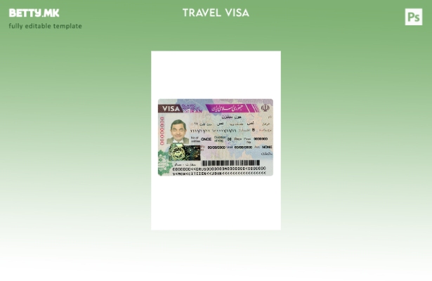 Шаблон за патна виза за Иран во модерен стил