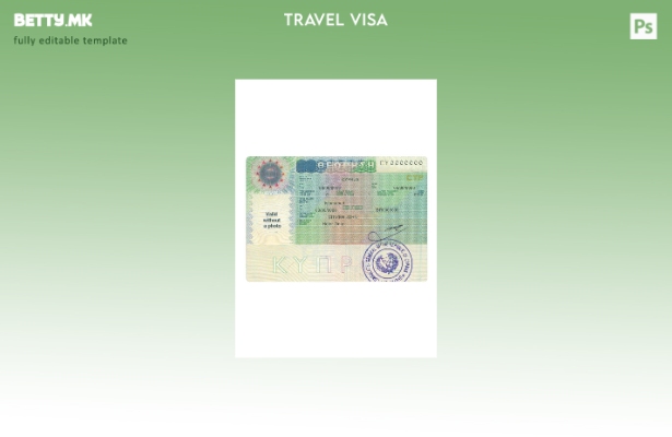 Шаблон за патна виза за Кипар во модерен стил