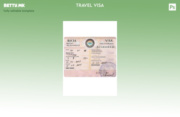 Шаблон за патна виза за Киргистан во модерен стил