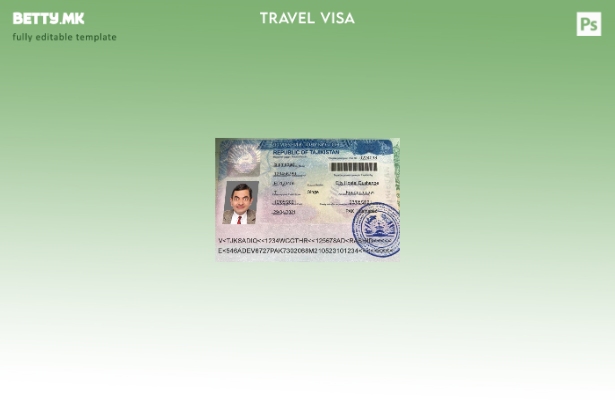 Шаблон за патна виза за Таџикистан во модерен стил