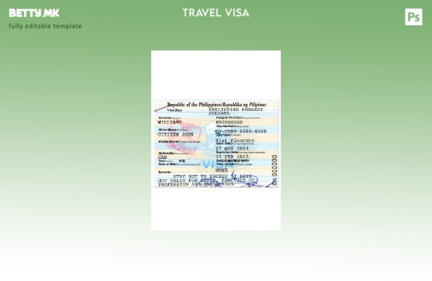 Шаблон за патна виза за Филипини во модерен стил