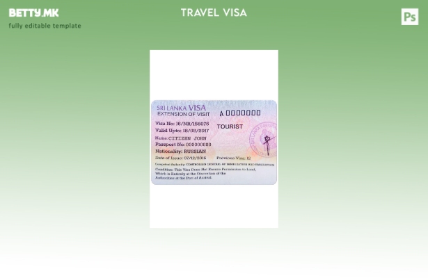 Шаблон за туристичка виза за Шри Ланка во модерен стил