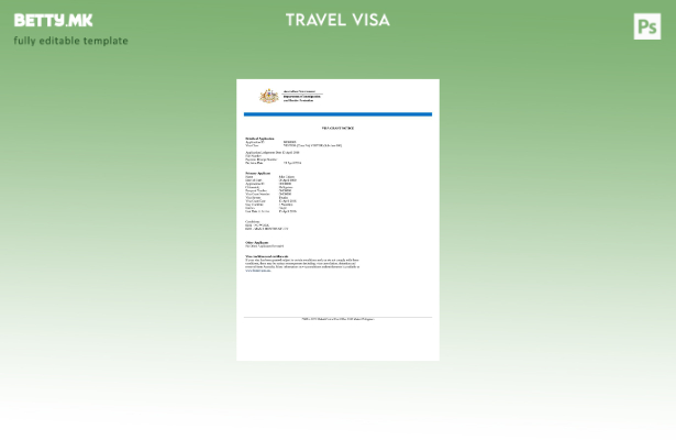 модерен стил Австралија и виза во шаблон за Word и Pdf