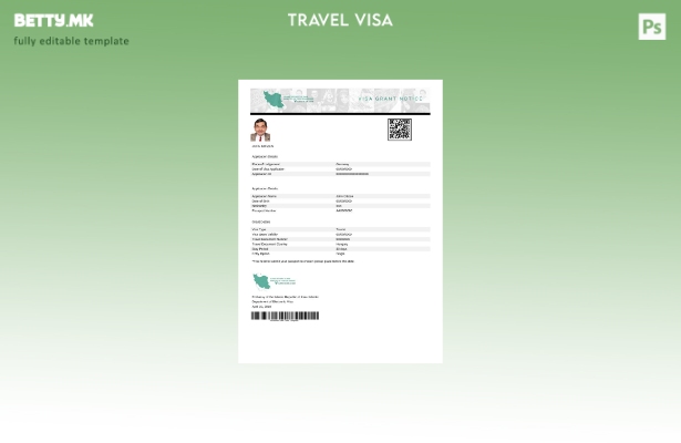 модерен стил Иран е виза во шаблон за Word и Pdf