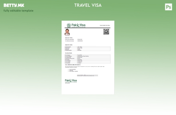 модерен стил Пакистан и виза во шаблон за Word и Pdf