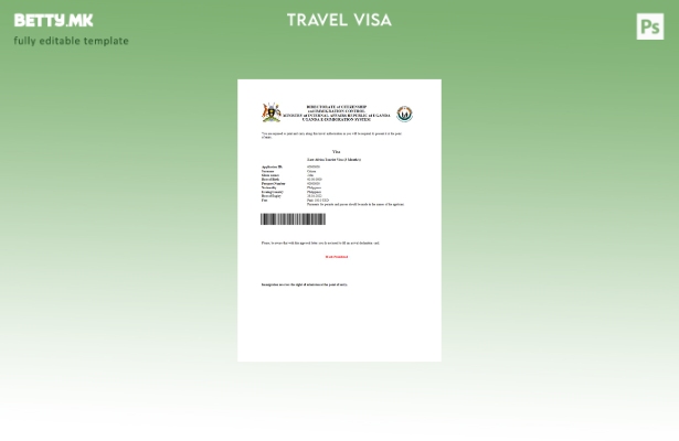 модерен стил Уганда и виза во шаблон за Word и Pdf