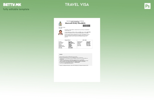 модерен стил на Бахамите и виза во шаблон за Word и Pdf