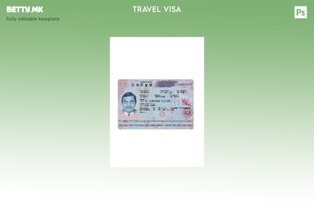 нов шаблон за виза за патување во модерен стил за Јапонија