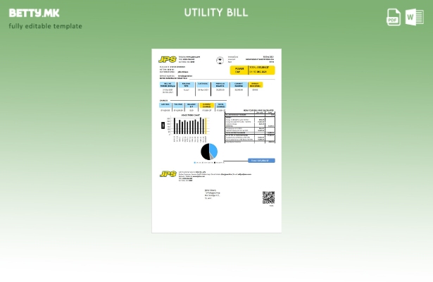 Модерен стил Јамајка Јавна Услужна компанија Лимитед (JPS) шаблон за сметки за е