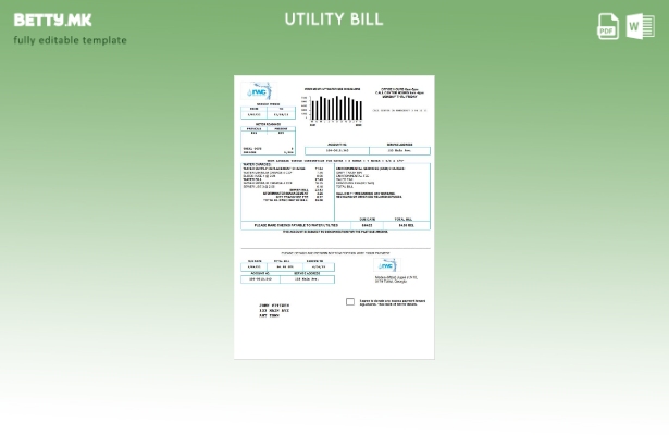 Модерен стил Џорџија RWC шаблон за комунални сметки за вода