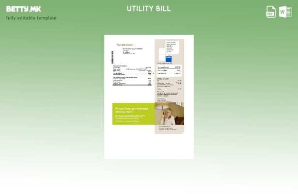 Модерен стил Австралија AGL шаблон за комунални сметки за гас