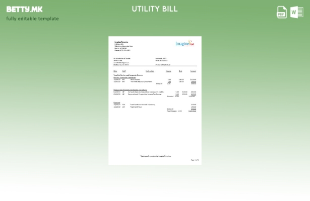 Модерен стил Австралија Imagine Time шаблон за комунални сметки