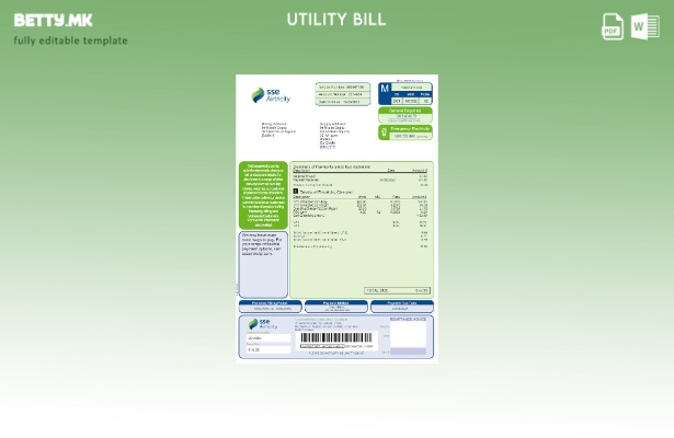 Модерен стил Австралија SSE Airtricity шаблон за комунални сметки