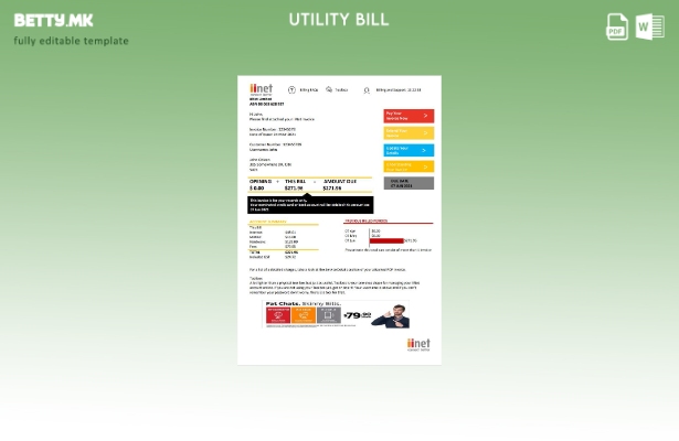 Модерен стил Австралија iiNet шаблон збор за сметки за комунални услуги