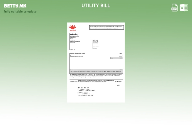 Модерен стил Белгија Скарлет шаблон за комунални сметки