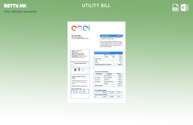 Модерен стил Бразил ENEL шаблон за комунални сметки за електрична енергија