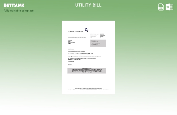 Модерен стил Германија Rechnung O шаблон збор за сметки за комунални услуги
