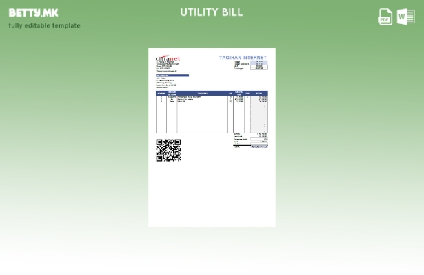 Модерен стил Индонезија Citranet шаблон сметки за комунални услуги