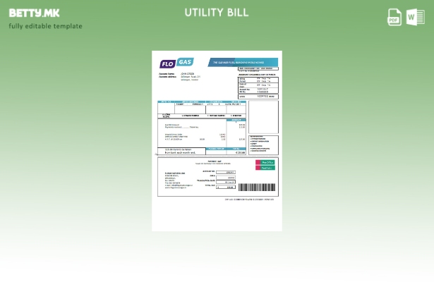 Модерен стил Ирска Флогас природен гас шаблон за комунални сметки