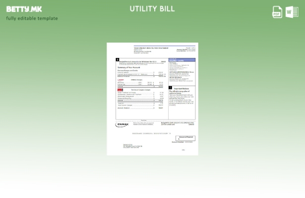 Модерен стил Канада Enmax шаблон за комунални сметки