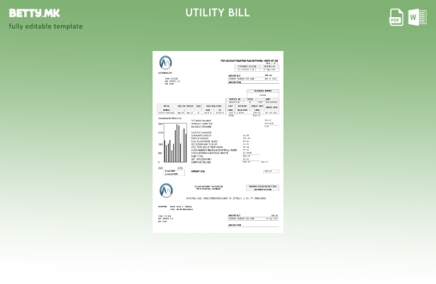 Модерен стил Македонија МГИ Енергетика шаблон за комунални сметки