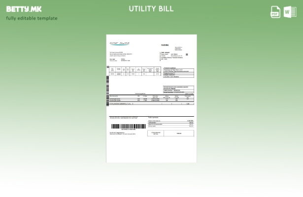 Модерен стил Молдавија Шаблон за комунални сметки за гас