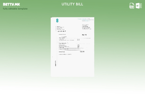 Модерен стил Обединетото Кралство ЕЕ шаблон за комунални сметки за телефон