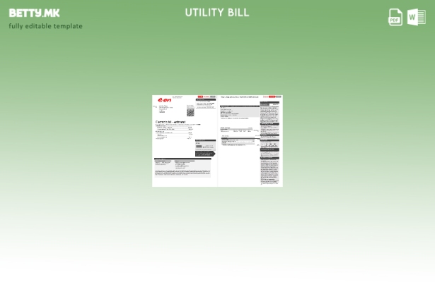 Модерен стил Обединетото Кралство E.ON страници за сметки за електрична енергија