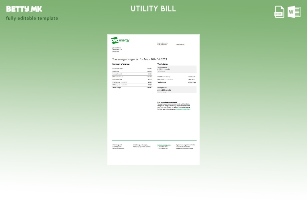 Модерен стил Обединетото Кралство Ovo Energy Шаблон за сметки за електрична енер
