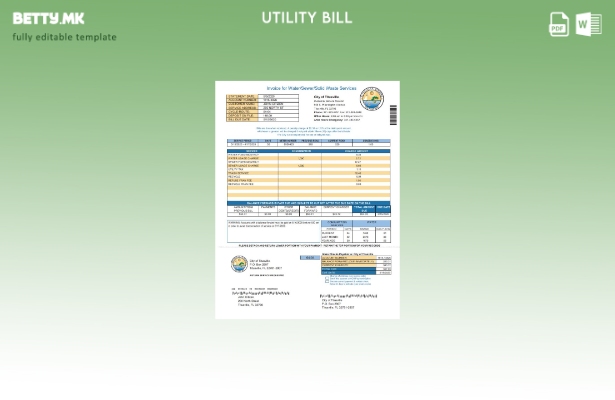 Модерен стил САД Град Титусвил Флорида шаблон сметки за комунални услуги