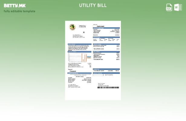 Модерен стил САД Калифорнија Град Света Елена шаблон сметки за комунални услуги
