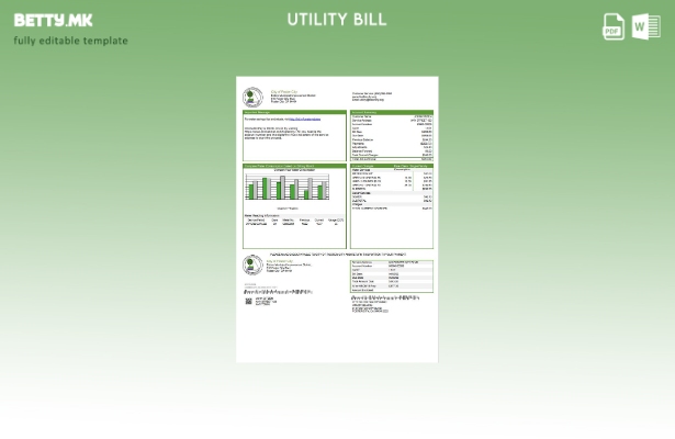 Модерен стил САД Калифорнија Град Фостер Сити шаблон сметки за комунални услуги
