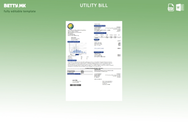 Модерен стил САД Калифорнија Санта Инез шаблон сметки за вода за комунални услуг