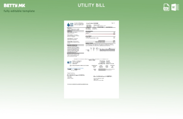 Модерен стил САД Калифорнија Санта Кларита SCV Шаблон за комунални сметки за вод