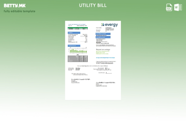 Модерен стил САД Мисури Evergy шаблон сметки за електрична енергија