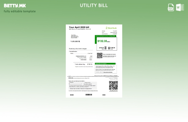 Модерен стил Сингапурски шаблон за комунални сметки StarHub