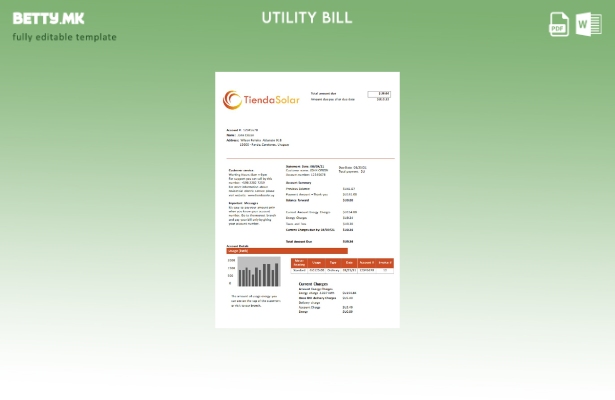 Модерен стил Уругвајски TiendaSolar шаблон за комунални сметки