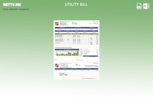 Модерен стил У.С.А. Wauwatosa за шаблон за комунални сметки за вода