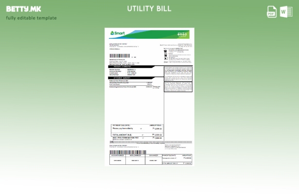Модерен стил Филипини Паметен шаблон за сметки за комунални услуги