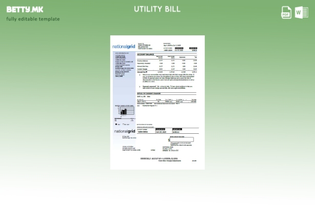 Модерен стил Шаблон верзија на сметки за комунални услуги на Обединетото Кралств