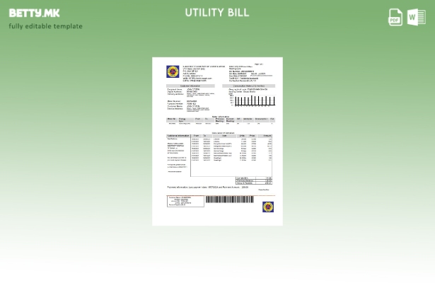 Модерен стил Шаблон за збор за сметки за комунални услуги Гана на компанијата за