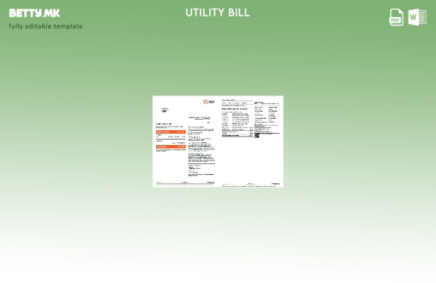 Модерен стил Шаблон за збор страници за сметки за комунални услуги на Франција E