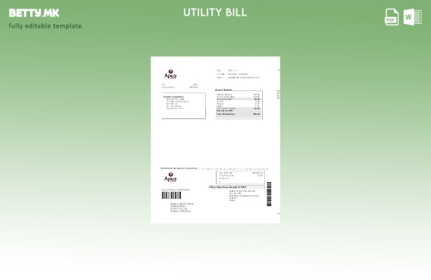 Модерен стил Шаблон за зборови за комунални сметки Антигва и Барбуда Apua