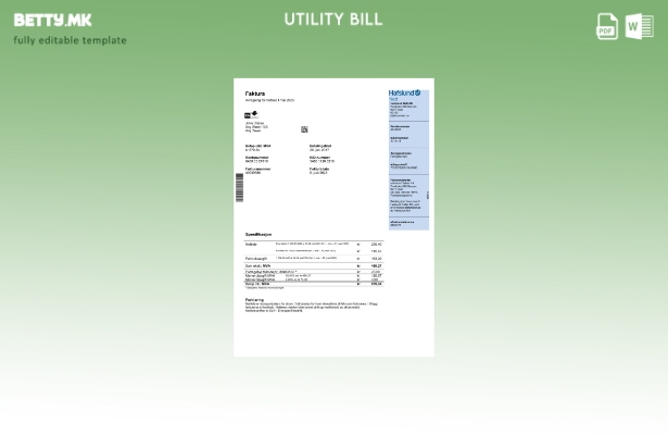 Модерен стил Шаблон за комунални сметки Норвешка Хафслунд