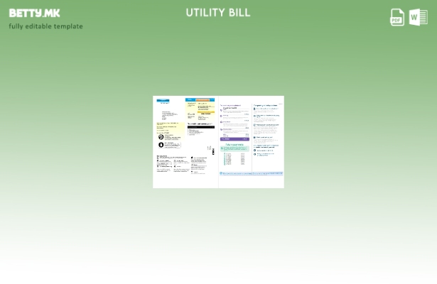 Модерен стил Шаблон за комунални сметки за вода во Обединетото Кралство Јоркшир