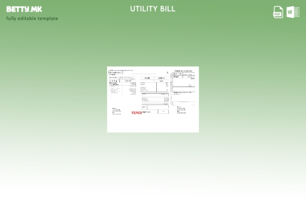 Модерен стил Шаблон за комунални сметки за електрична енергија на Јапонија Токио