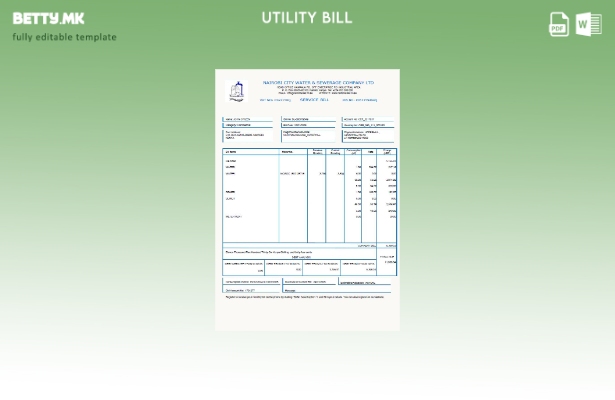 Модерен стил Шаблон за комунални сметки на компанијата за водовод и канализација