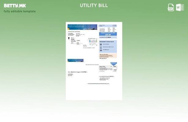 Модерен стил Шаблон за сметки за Националното биро за електрична енергија на Мар