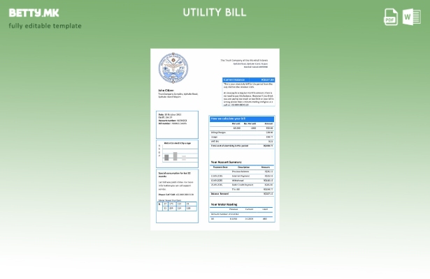 Модерен стил Шаблон за сметки за електрична енергија на Маршалските Острови
