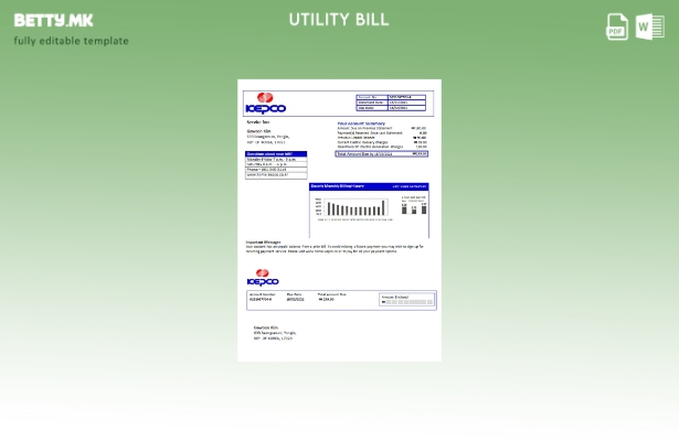 Модерен стил Шаблон за сметки за електрична енергија на корпорацијата за електри
